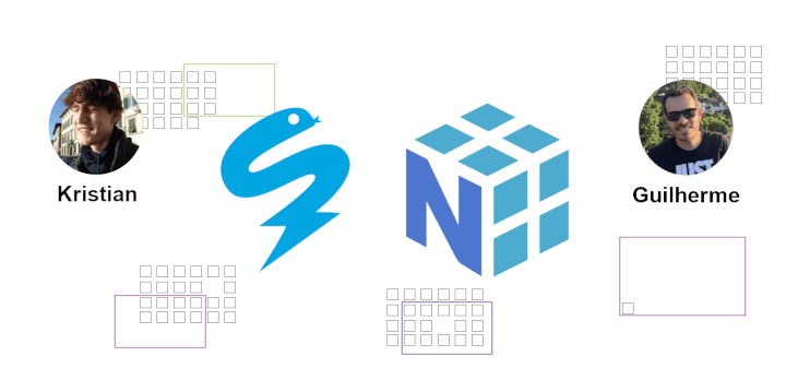 An image containing photos of Kristian Minchev, intern at Quansight Labs, and Guilherme Leobas, Kristian's mentor during the internship, plus the Numba and NumPy logos.
